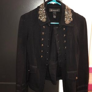 INC black embellished jacket